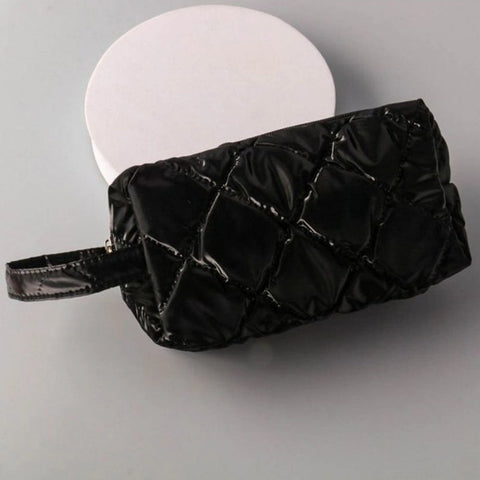 Nylon Quilted Puffy Cosmetic Bag