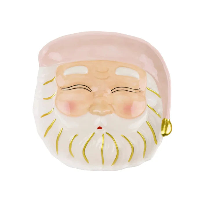 Pink Santa Dessert Plate